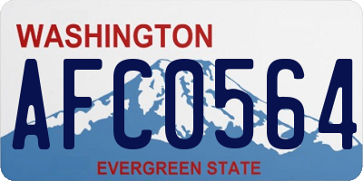 WA license plate AFC0564