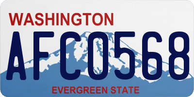 WA license plate AFC0568
