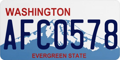 WA license plate AFC0578