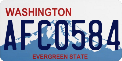 WA license plate AFC0584