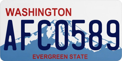 WA license plate AFC0589