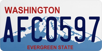 WA license plate AFC0597