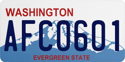 WA license plate AFC0601