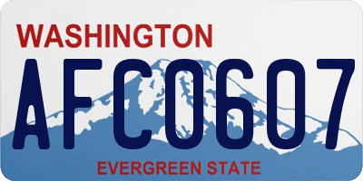 WA license plate AFC0607