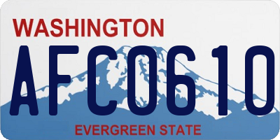 WA license plate AFC0610