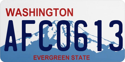 WA license plate AFC0613
