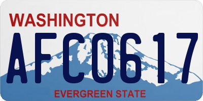 WA license plate AFC0617