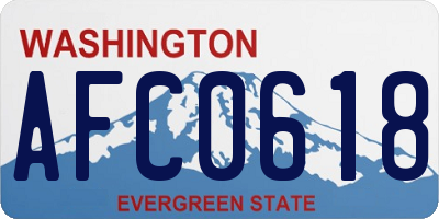 WA license plate AFC0618