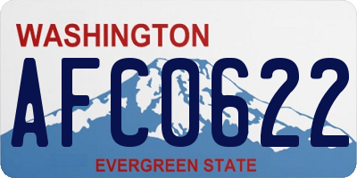 WA license plate AFC0622