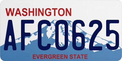WA license plate AFC0625