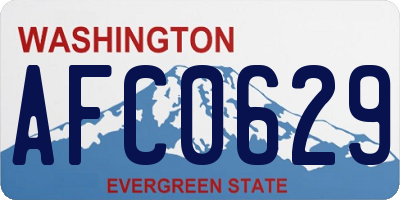 WA license plate AFC0629