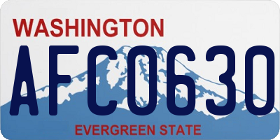 WA license plate AFC0630