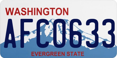WA license plate AFC0633