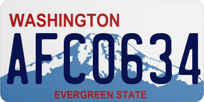 WA license plate AFC0634