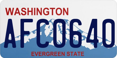 WA license plate AFC0640