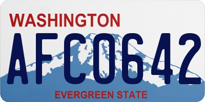 WA license plate AFC0642