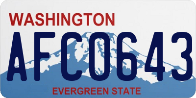 WA license plate AFC0643