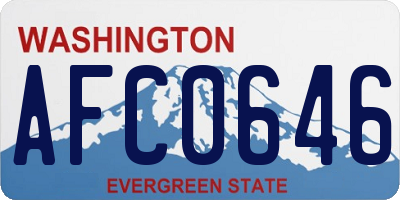 WA license plate AFC0646