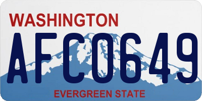 WA license plate AFC0649