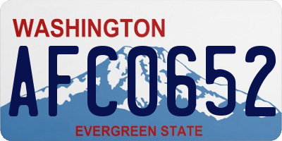 WA license plate AFC0652