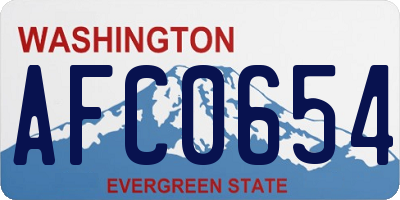 WA license plate AFC0654