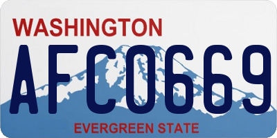 WA license plate AFC0669