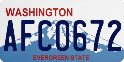 WA license plate AFC0672