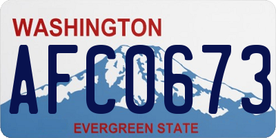 WA license plate AFC0673