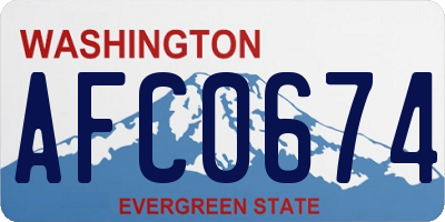 WA license plate AFC0674