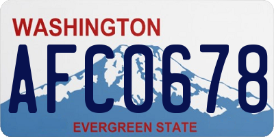 WA license plate AFC0678