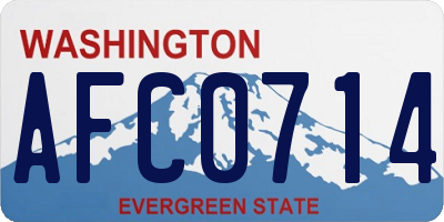 WA license plate AFC0714