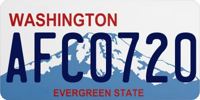 WA license plate AFC0720