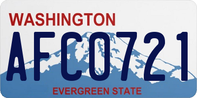 WA license plate AFC0721
