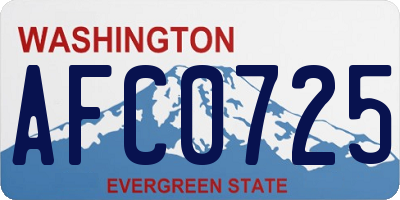 WA license plate AFC0725