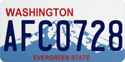 WA license plate AFC0728