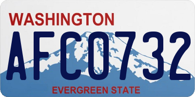 WA license plate AFC0732