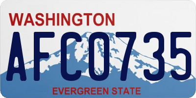 WA license plate AFC0735
