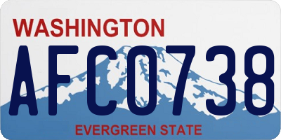 WA license plate AFC0738