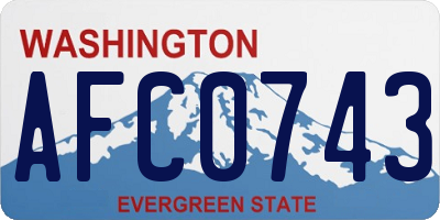 WA license plate AFC0743