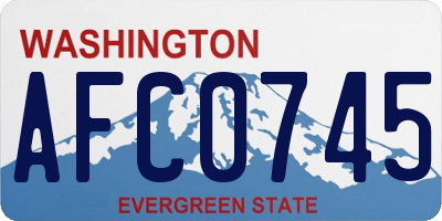 WA license plate AFC0745