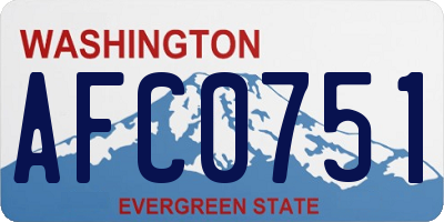 WA license plate AFC0751