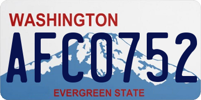 WA license plate AFC0752