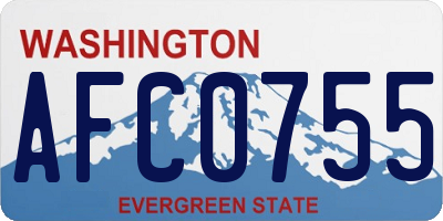 WA license plate AFC0755