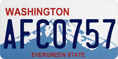 WA license plate AFC0757