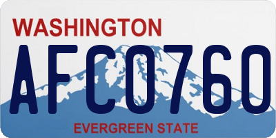 WA license plate AFC0760