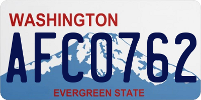 WA license plate AFC0762