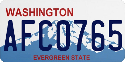 WA license plate AFC0765