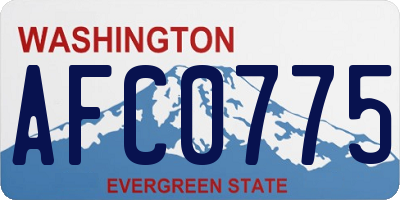 WA license plate AFC0775