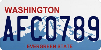 WA license plate AFC0789