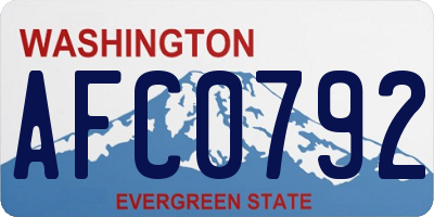 WA license plate AFC0792